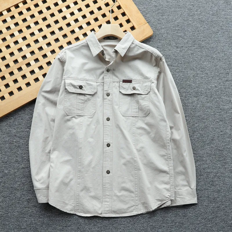Herren Hemdjacke aus robustem Canvas mit Brustpattentaschen und ergonomischer Schnittführung Drune