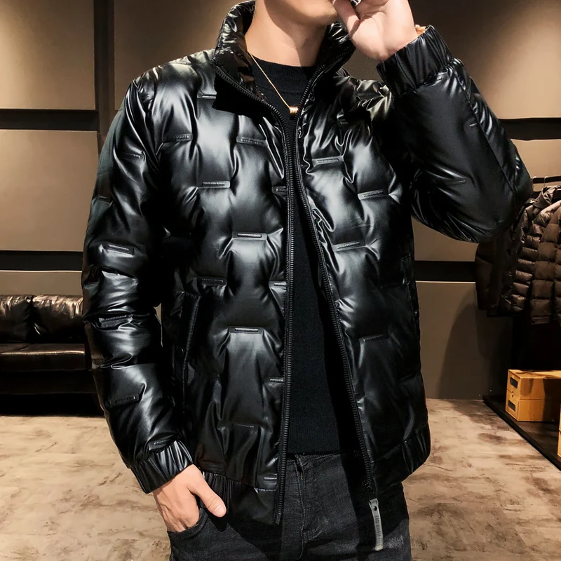 Herren Glänzende Thermo‑Steppjacke mit Quadratquilt und hochschließendem Stehkragen Drune