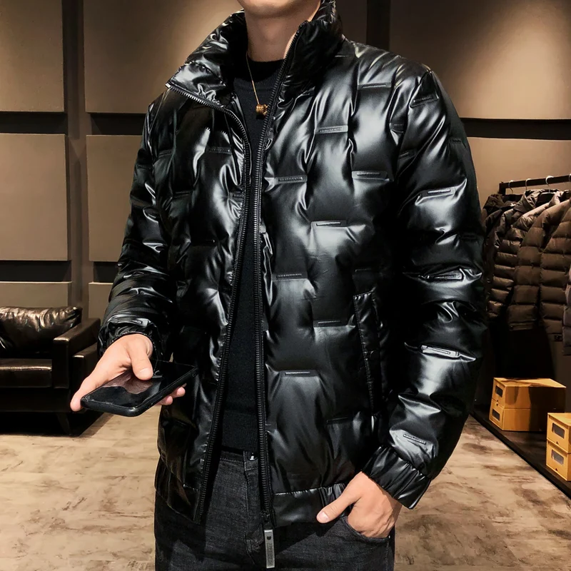 Herren Glänzende Thermo‑Steppjacke mit Quadratquilt und hochschließendem Stehkragen Drune