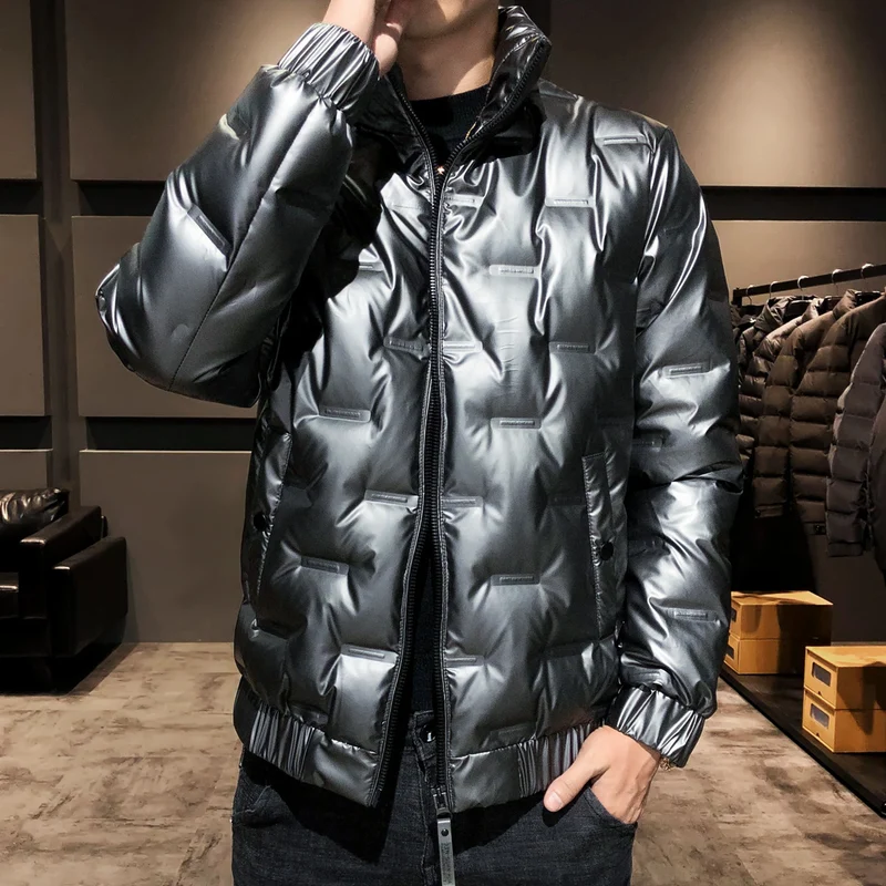 Herren Glänzende Thermo‑Steppjacke mit Quadratquilt und hochschließendem Stehkragen Drune
