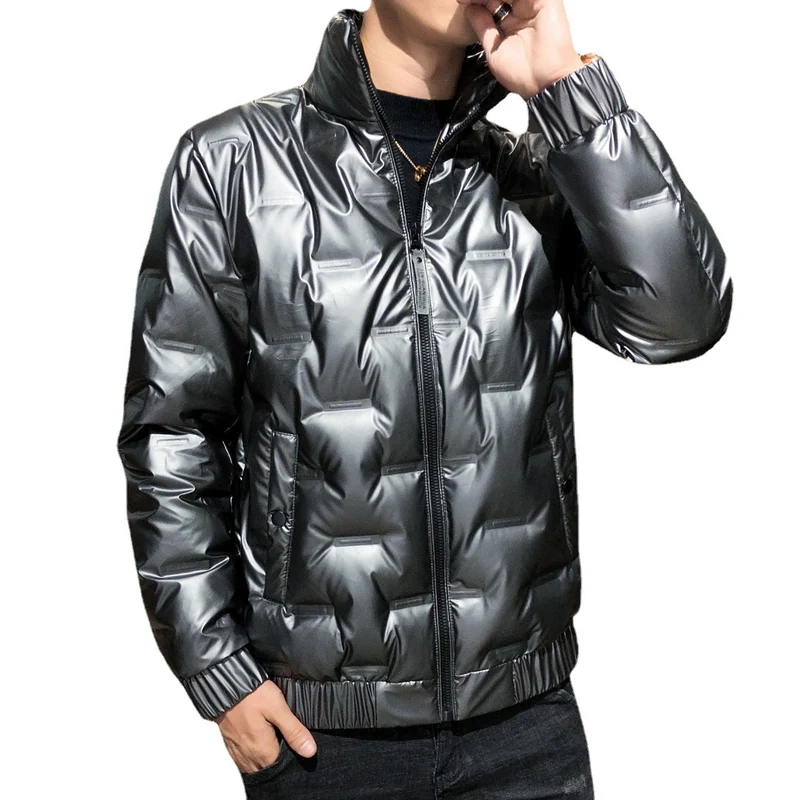 Herren Glänzende Thermo‑Steppjacke mit Quadratquilt und hochschließendem Stehkragen Drune