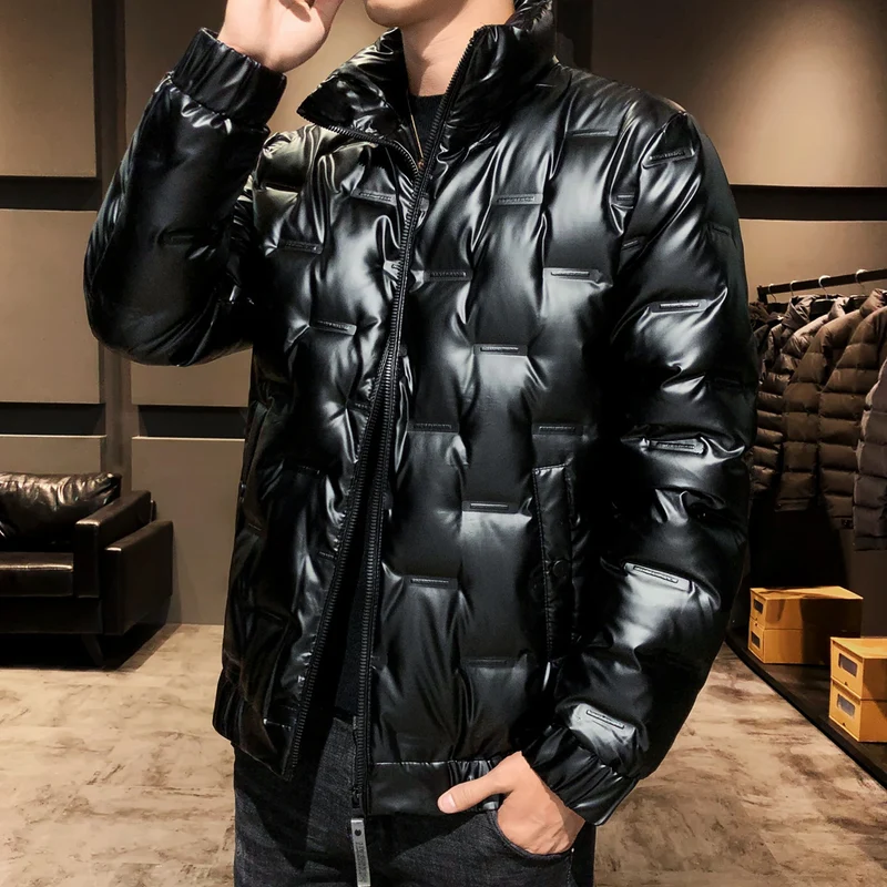 Herren Glänzende Thermo‑Steppjacke mit Quadratquilt und hochschließendem Stehkragen Drune