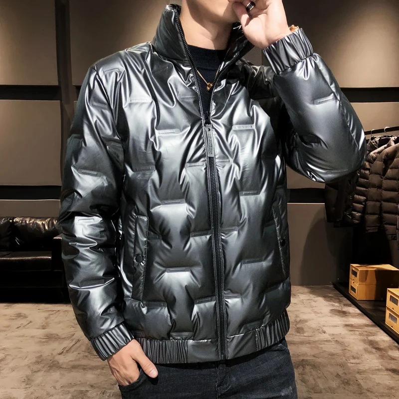 Herren Glänzende Thermo‑Steppjacke mit Quadratquilt und hochschließendem Stehkragen Drune