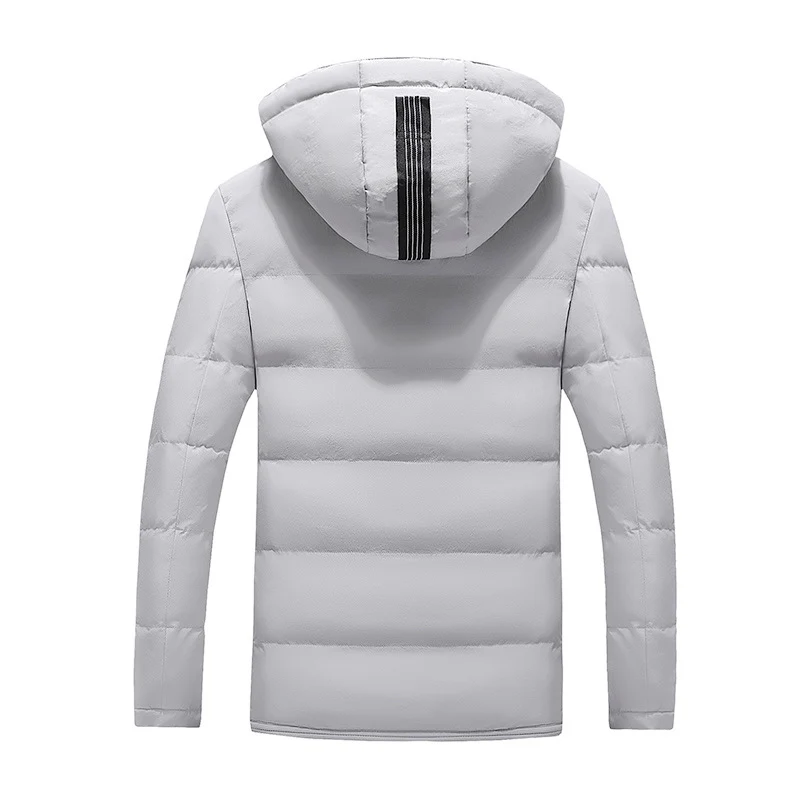 Herren gestepptes Thermo-Kapuzenjacke im Urban-Sportstyle mit Kontrastärmeln Drune