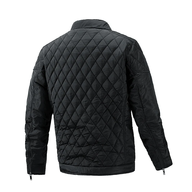 Herren gesteppte Übergangsjacke mit Diamantstepp, Stehkragen und Reißverschluss Drune