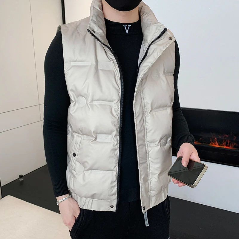 Herren gesteppte Thermoweste mit hochabschließendem Stehkragen, wasserabweisender Shell und verdeckten Taschen Drune