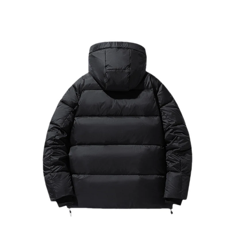 Herren gesteppte Thermo-Daunenjacke mit Kapuze, winddichter Shell und verstellbarem Saum Drune