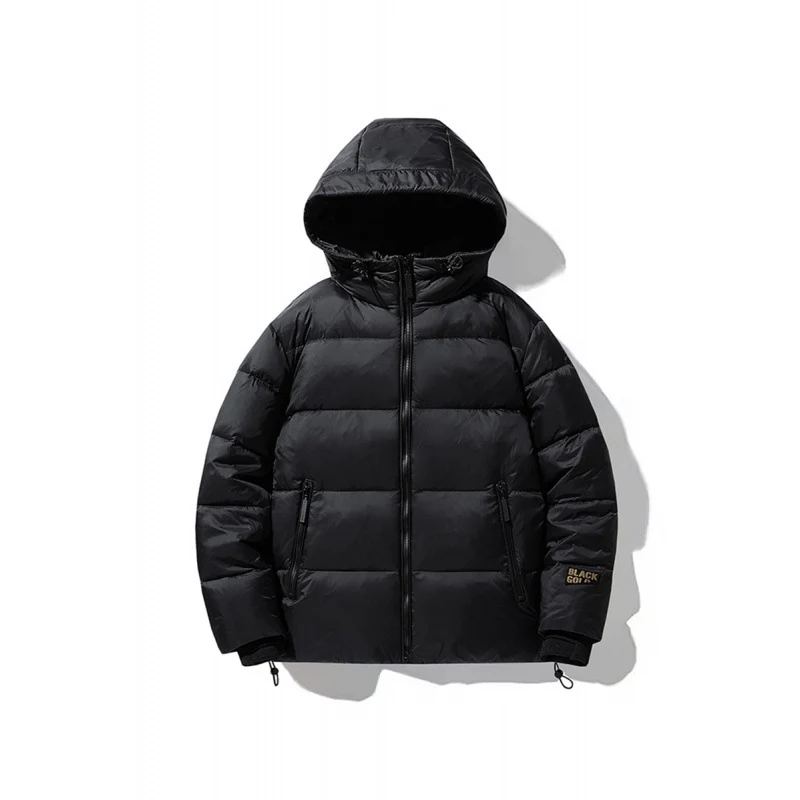 Herren gesteppte Thermo-Daunenjacke mit Kapuze, winddichter Shell und verstellbarem Saum Drune