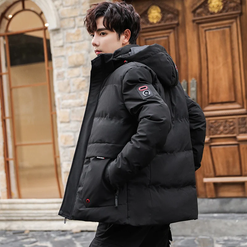 Herren gesteppte Kapuzenjacke mit Utility-Taschen und winddichter Isolierung Drune