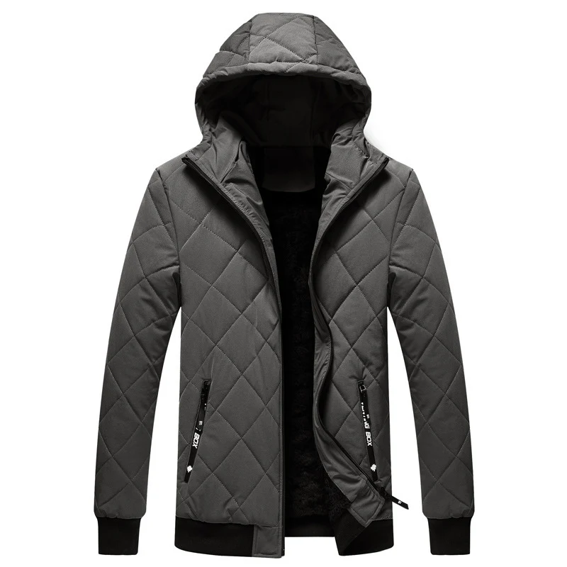 Herren gesteppte Kapuzenjacke mit leichter Thermo‑Isolierung und Rippbündchen Drune