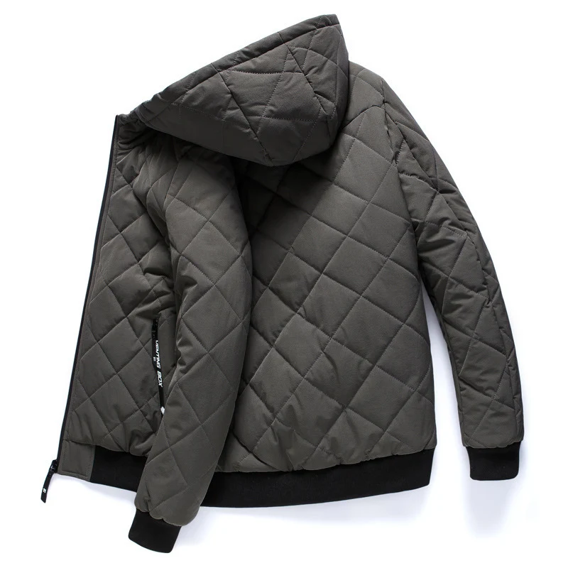 Herren gesteppte Kapuzenjacke mit leichter Thermo‑Isolierung und Rippbündchen Drune