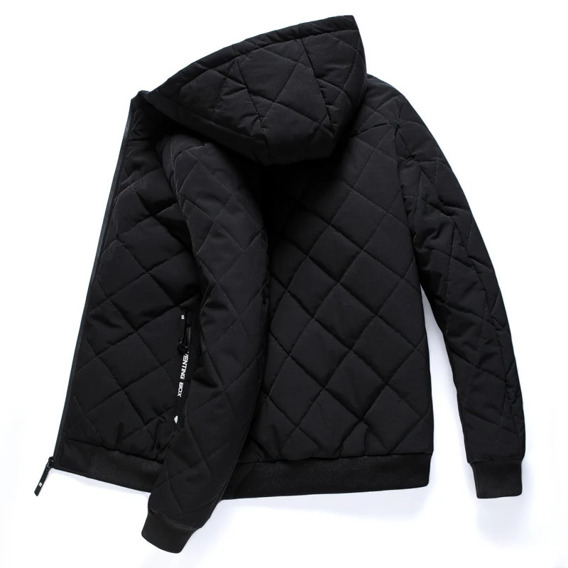 Herren gesteppte Kapuzenjacke mit leichter Thermo‑Isolierung und Rippbündchen Drune
