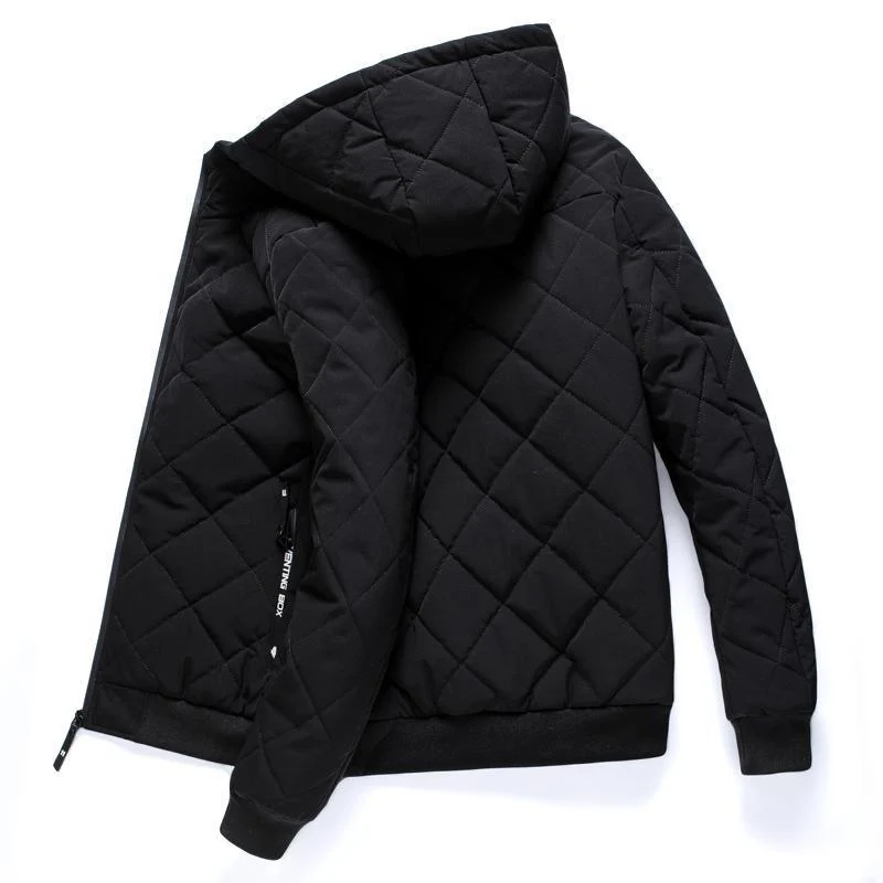 Herren gesteppte Kapuzenjacke mit leichter Thermo‑Isolierung und Rippbündchen Drune
