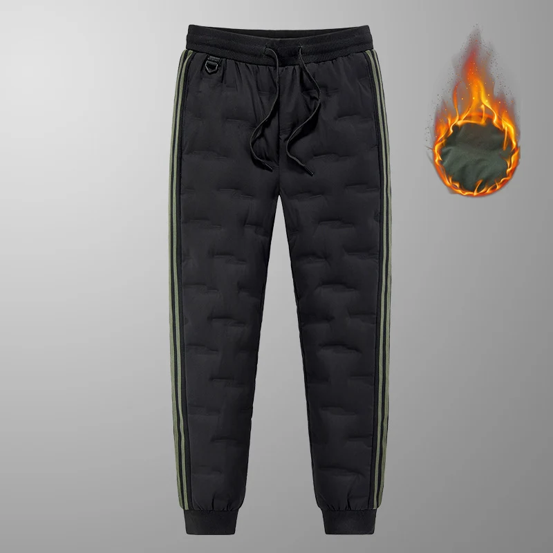 Herren Gepolsterte Stepp-Jogginghose mit Thermo-Isolierung und Kontraststreifen Drune