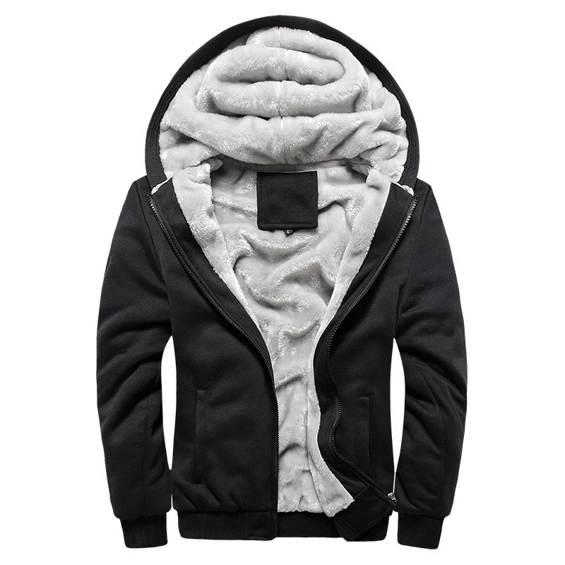 Herren Gepolsterte Kapuzenjacke mit Teddyfleece-Innenfutter, zweifarbigem Ärmeldesign und Reißverschluss Drune