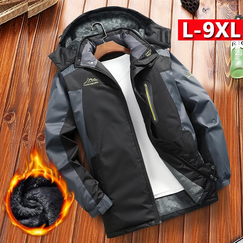 Herren gefütterter Winter‑Outdoorparka mit Teddyfleece‑Innenlage, Kapuze und wasserabweisender Shell Drune