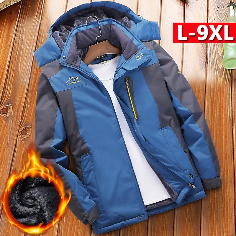 Herren gefütterter Winter‑Outdoorparka mit Teddyfleece‑Innenlage, Kapuze und wasserabweisender Shell Drune