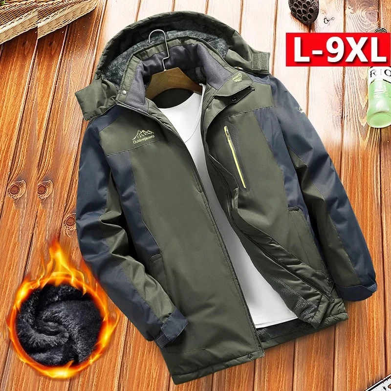 Herren gefütterter Winter‑Outdoorparka mit Teddyfleece‑Innenlage, Kapuze und wasserabweisender Shell Drune
