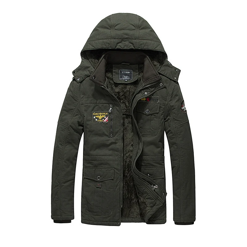 Herren Gefütterter Kapuzenparka mit Teddyfutter, Utility‑Taschen und robuster Canvas‑Optik Drune
