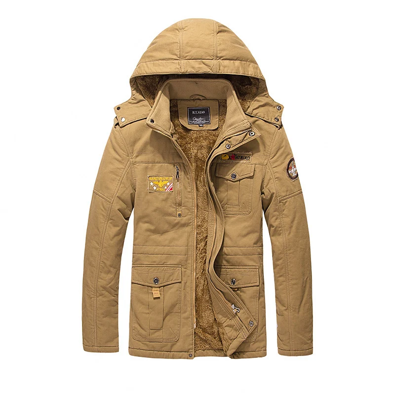 Herren Gefütterter Kapuzenparka mit Teddyfutter, Utility‑Taschen und robuster Canvas‑Optik Drune