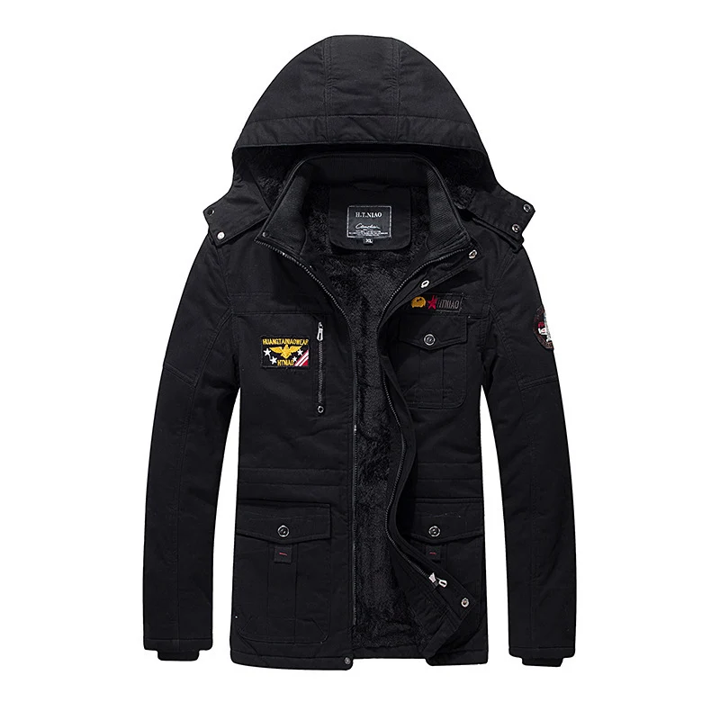 Herren Gefütterter Kapuzenparka mit Teddyfutter, Utility‑Taschen und robuster Canvas‑Optik Drune