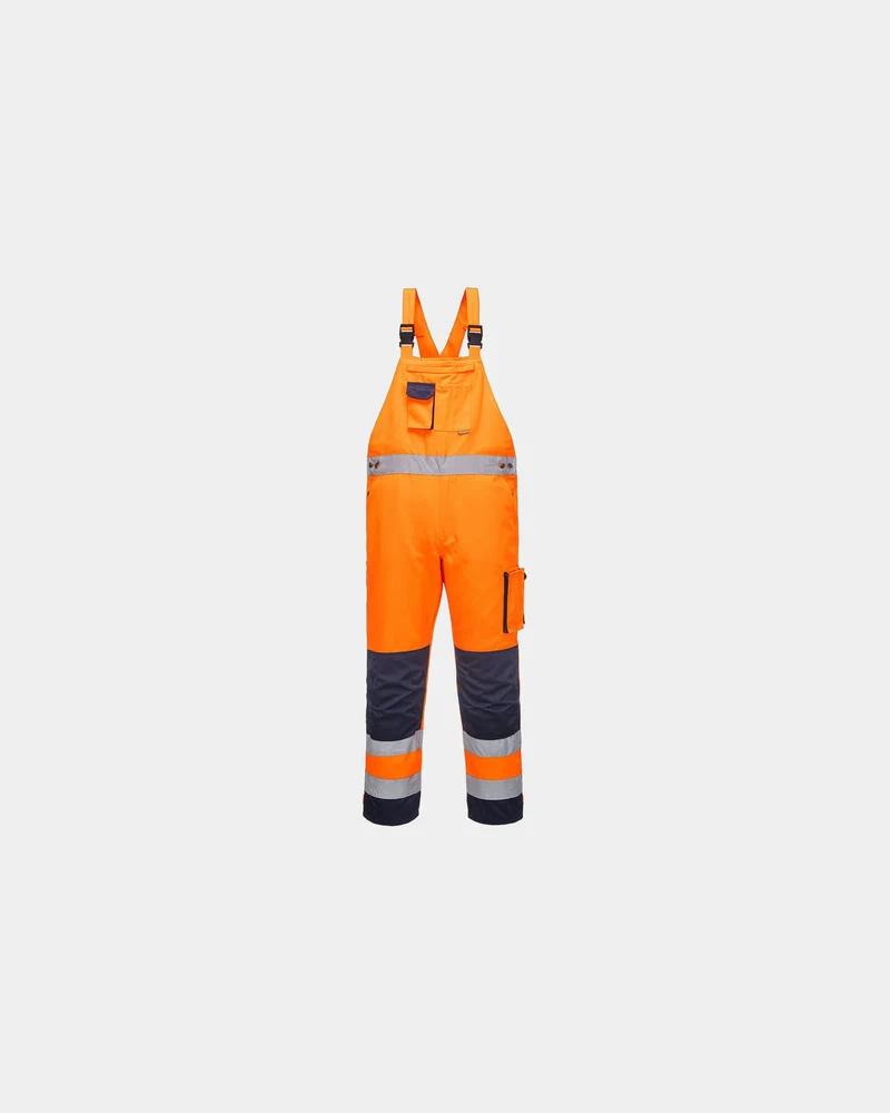 Latzhose hochsichtbar zweifarbig zum Personalisieren
