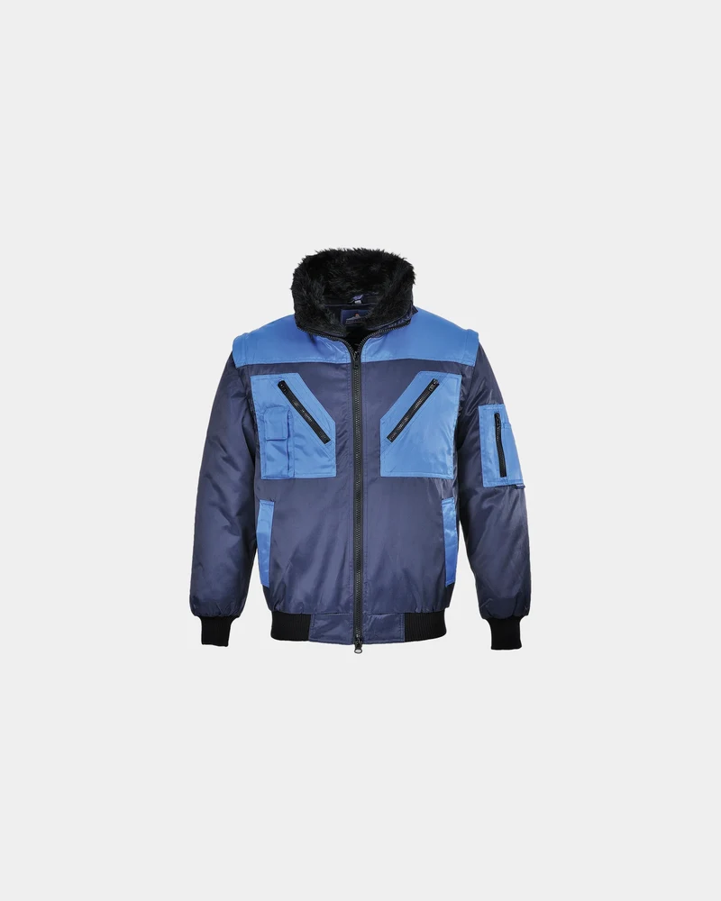 Pilotenjacke zweifarbig abnehmbare Ärmel zum Personalisieren