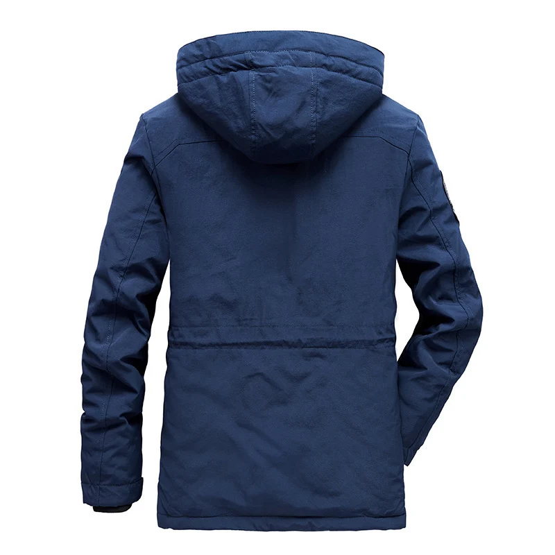 Herren Gefütterter Fieldparka mit Kapuze, kuscheliger Teddy‑Innenlage und taktischen Mehrfachtaschen Drune