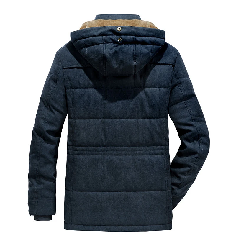 Herren gefütterter Field‑Parka mit Cord‑Innenkragen, warmer Kunstflausch‑Innenlage und Kapuze Drune