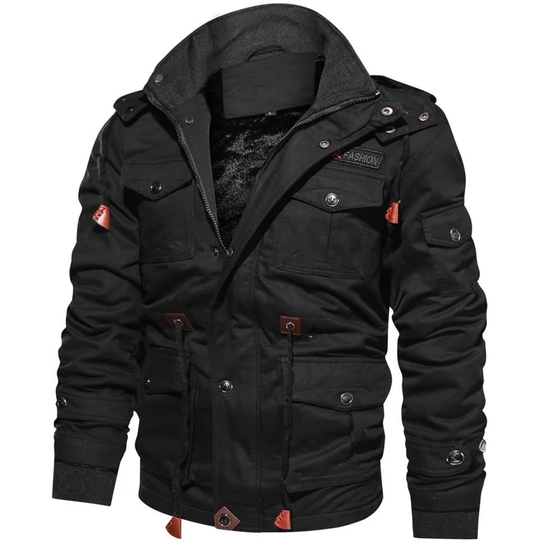 Herren gefütterter Canvas-Fieldparka im Utility-Look mit Teddyfleece-Innenlage und verstellbarem Taillenzug Drune