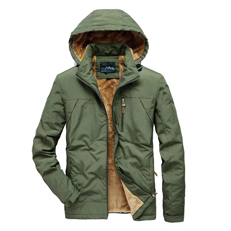 Herren Gefütterte Kapuzenjacke mit Teddyfleece-Innenfutter und winddichter Shell Drune