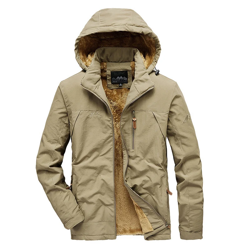 Herren Gefütterte Kapuzenjacke mit Teddyfleece-Innenfutter und winddichter Shell Drune