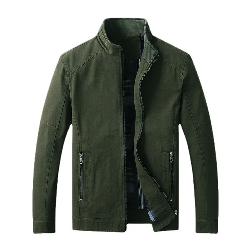 Herren funktionaler Canvas-Zip-Blouson mit Stehkragen und verdeckten Reißverschlusstaschen Drune