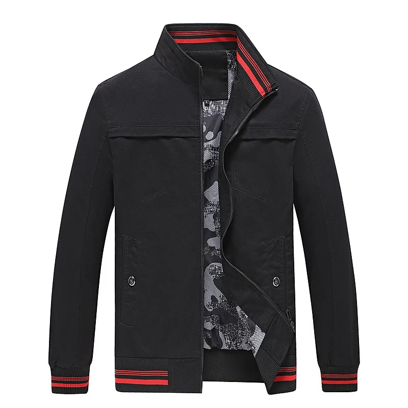 Herren Freizeitblouson mit Stehkragen, gerippten Bündchen und Camouflage-Innenfutter Drune
