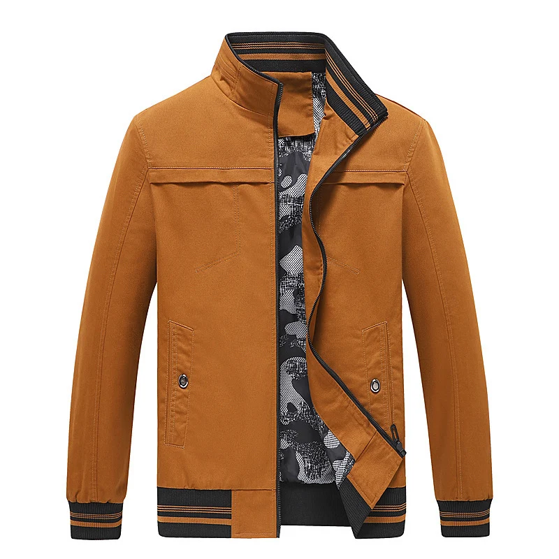 Herren Freizeitblouson mit Stehkragen, gerippten Bündchen und Camouflage-Innenfutter Drune
