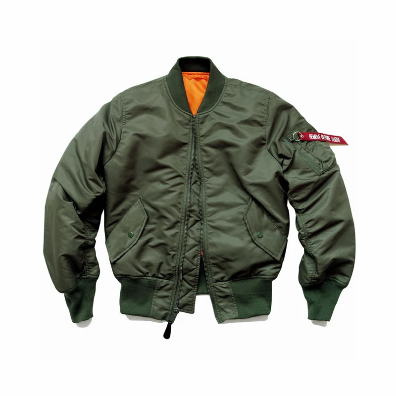 Herren Flight-Bomberjacke mit kontrastreichem Innenfutter, Utility-Ärmeltasche und gerippten Bündchen Drune