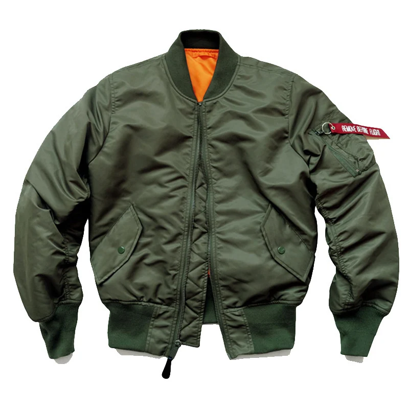 Herren Flight-Bomberjacke mit kontrastreichem Innenfutter, Utility-Ärmeltasche und gerippten Bündchen Drune