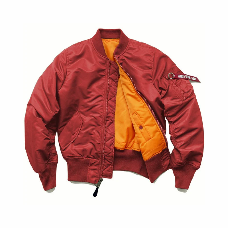 Herren Flight-Bomberjacke mit kontrastreichem Innenfutter, Utility-Ärmeltasche und gerippten Bündchen Drune