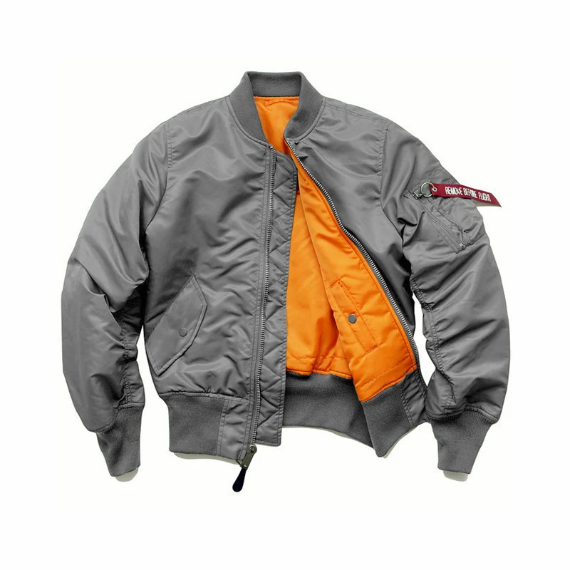 Herren Flight-Bomberjacke mit kontrastreichem Innenfutter, Utility-Ärmeltasche und gerippten Bündchen Drune