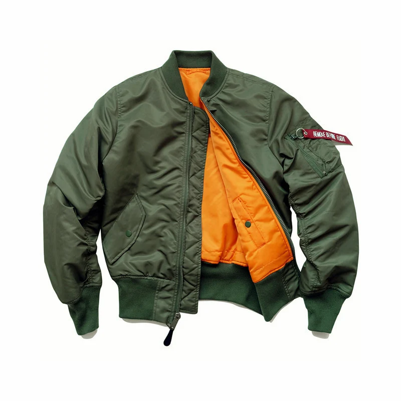 Herren Flight-Bomberjacke mit kontrastreichem Innenfutter, Utility-Ärmeltasche und gerippten Bündchen Drune