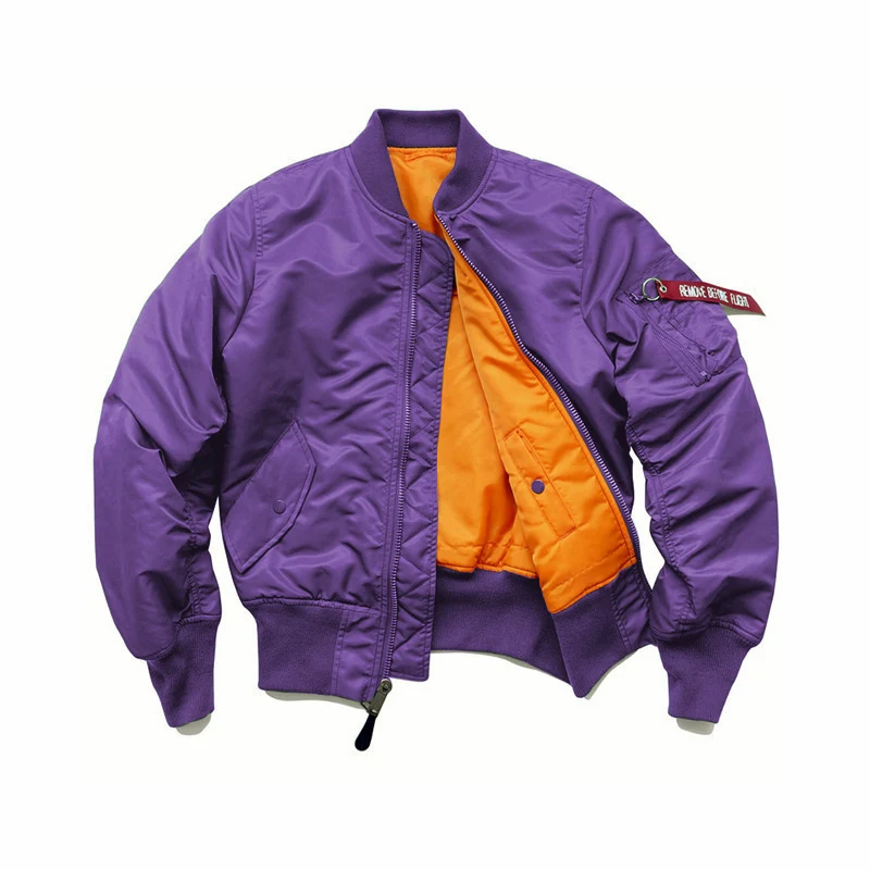 Herren Flight-Bomberjacke mit kontrastreichem Innenfutter, Utility-Ärmeltasche und gerippten Bündchen Drune
