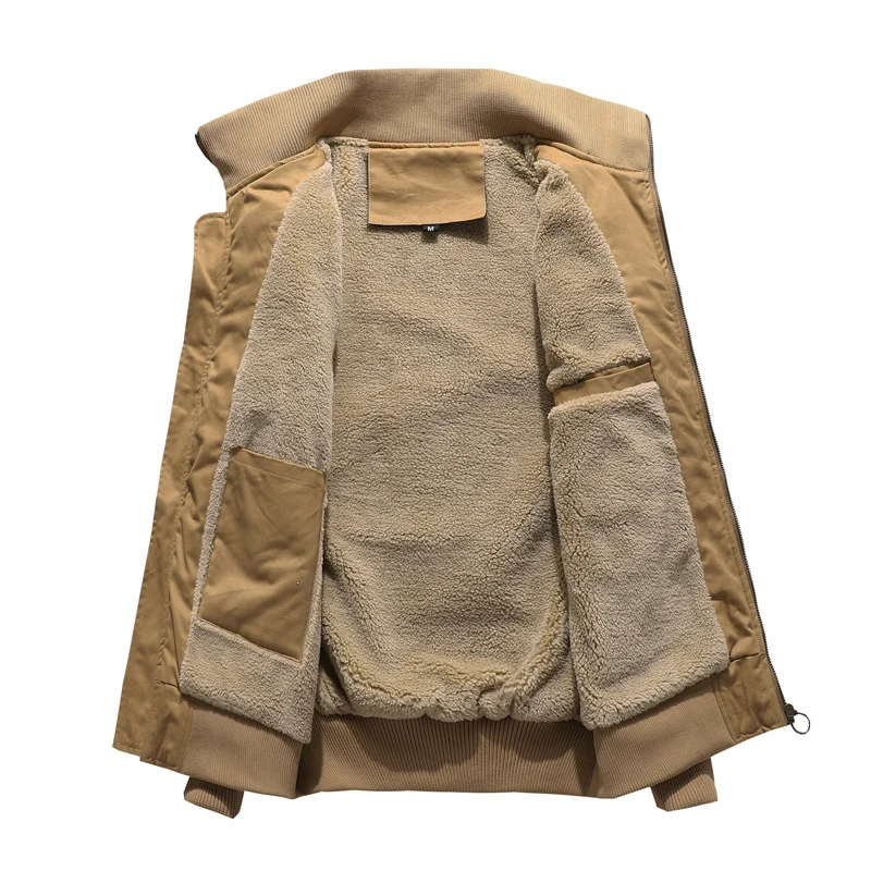 Herren Fliegerblouson mit Sherpa-Innenfutter, gestickten Patch-Details und geripptem Saum Drune