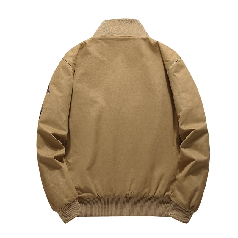 Herren Fliegerblouson mit Sherpa-Innenfutter, gestickten Patch-Details und geripptem Saum Drune