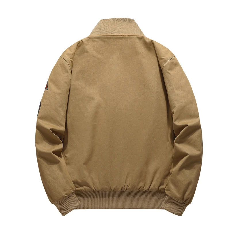 Herren Fliegerblouson mit Sherpa-Innenfutter, gestickten Patch-Details und geripptem Saum Drune
