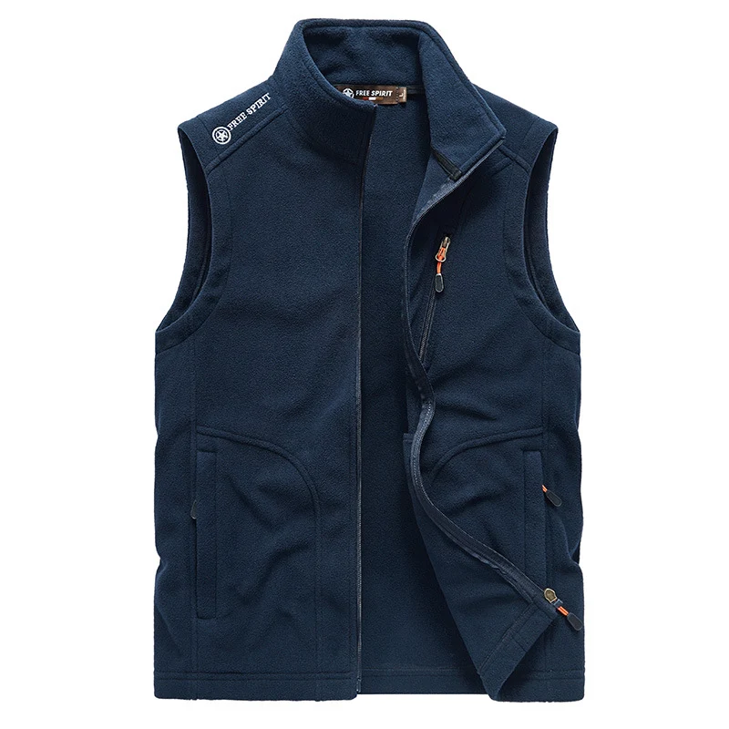 Herren Fleeceweste mit hohem Stehkragen, Reißverschlusstaschen und atmungsaktivem Microfleece Drune