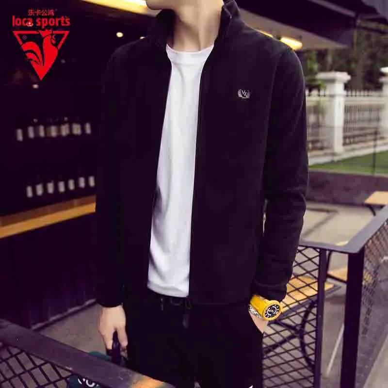 Herren Fleecejacke mit Stehkragen, windabweisender Mikrofaser‑Außenschicht und slim-regular Fit Drune
