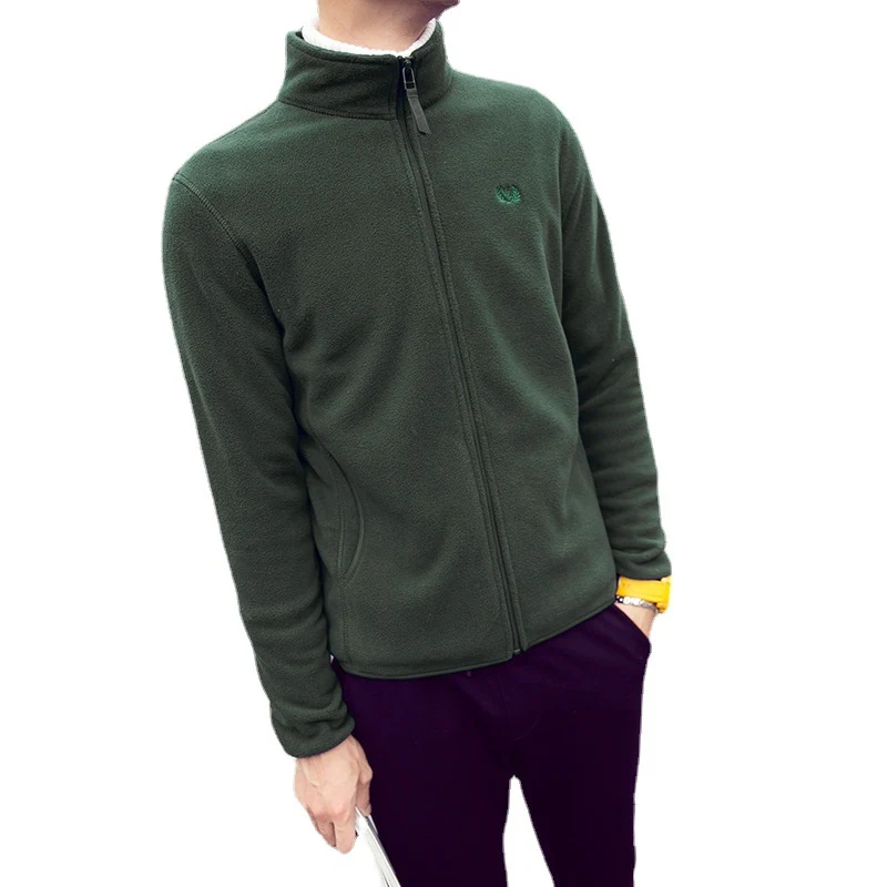 Herren Fleecejacke mit Stehkragen, windabweisender Mikrofaser‑Außenschicht und slim-regular Fit Drune