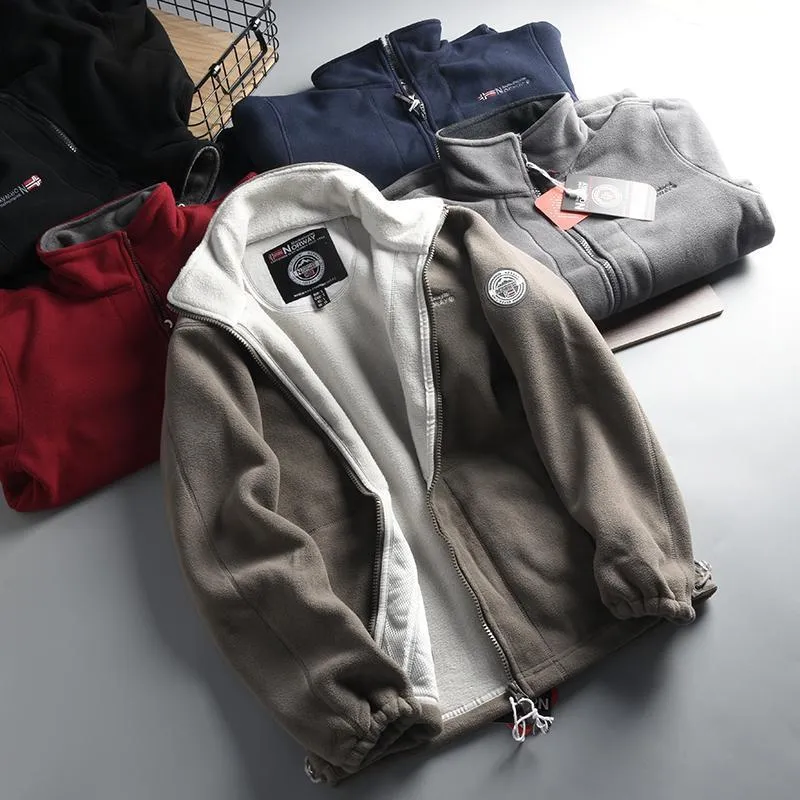 Herren Fleecejacke mit Stehkragen, durchgehendem Reißverschluss und wärmender Microfleece-Innenlage Drune