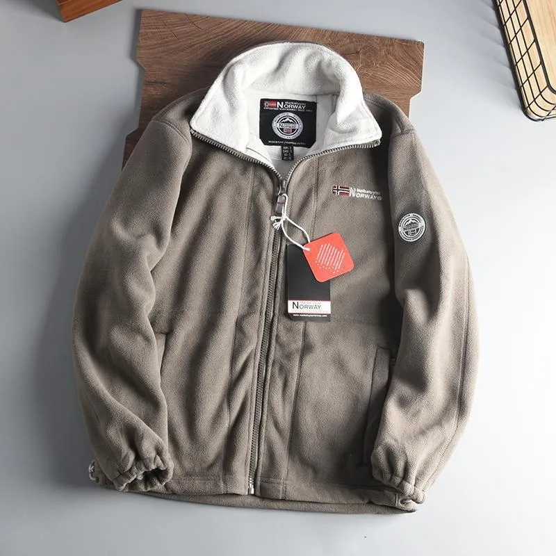 Herren Fleecejacke mit Stehkragen, durchgehendem Reißverschluss und wärmender Microfleece-Innenlage Drune