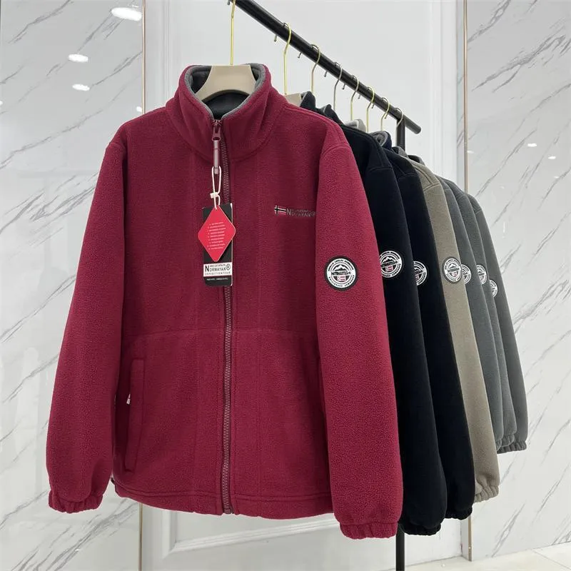 Herren Fleecejacke mit Stehkragen, durchgehendem Reißverschluss und wärmender Microfleece-Innenlage Drune